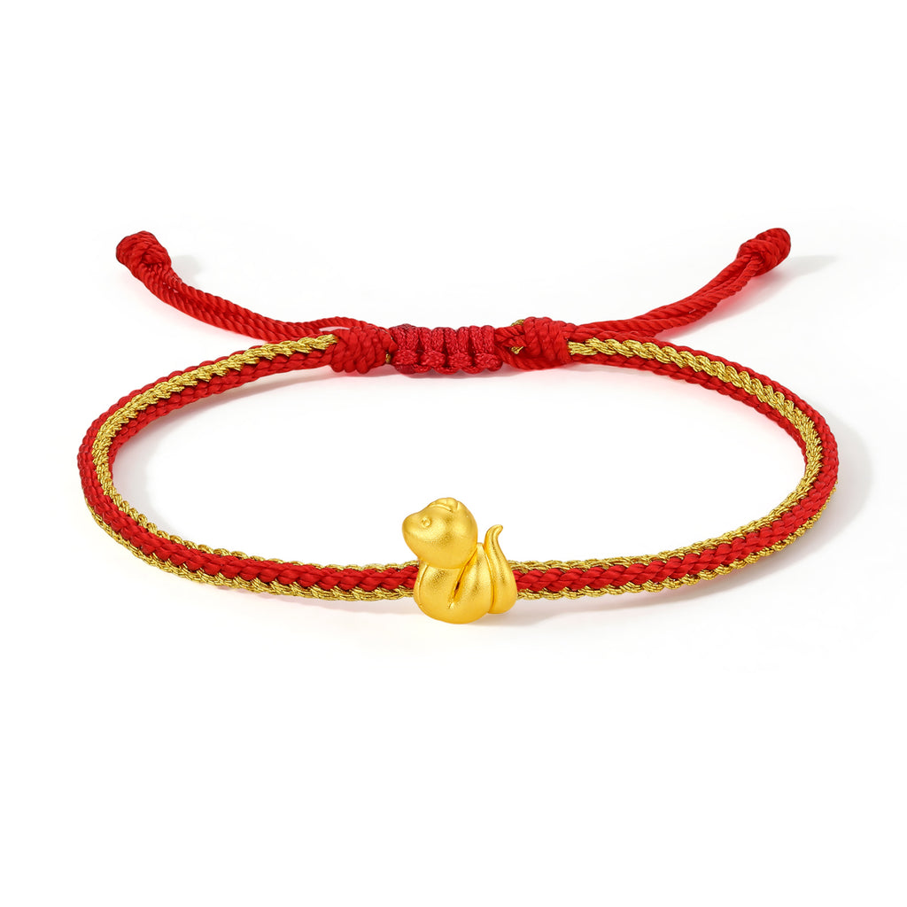 "Chinese Zodiac" 24K Gold String Bracelet Chinese Zodiac 0.3-0.5g