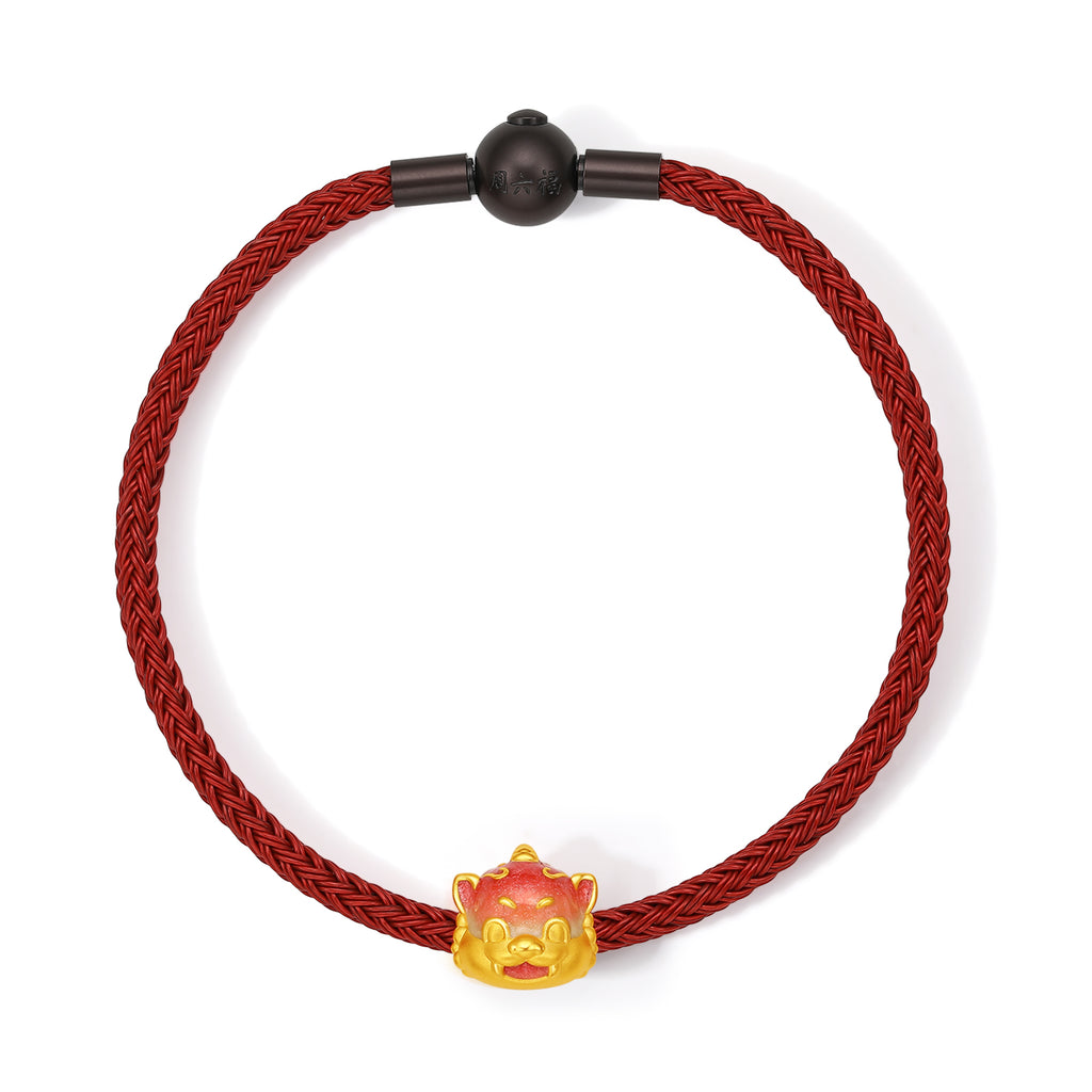 'Jiuhua Mountain' 24K Gold Charm Bracelet Ksitigarbha's Mount Diting 17cm & 19cm A1615442