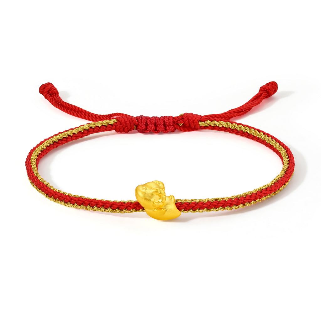 "Chinese Zodiac" 24K Gold String Bracelet Chinese Zodiac 0.3-0.5g