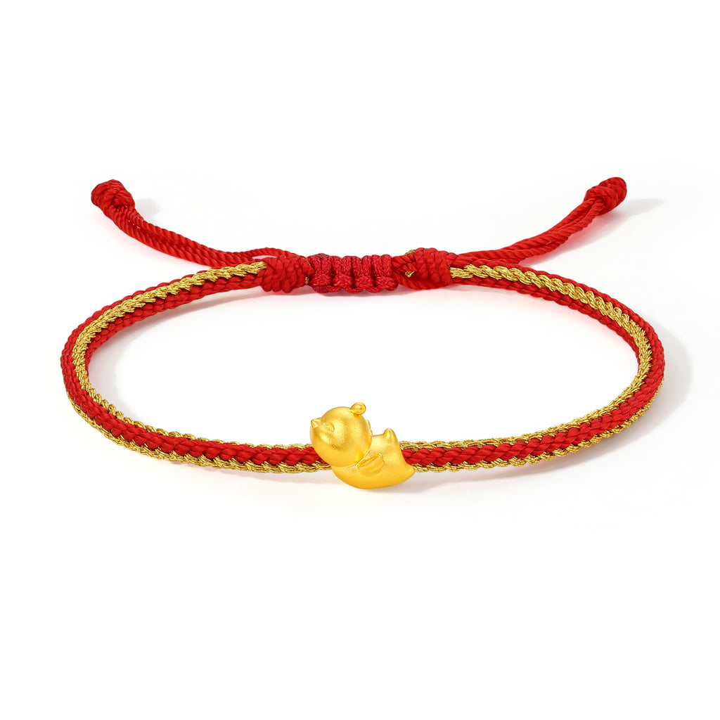 "Chinese Zodiac" 24K Gold String Bracelet Chinese Zodiac 0.3-0.5g