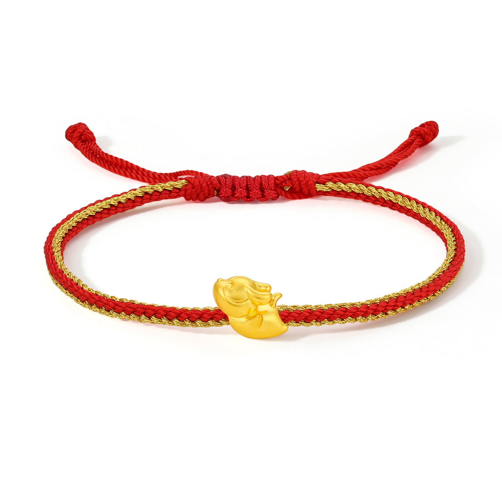 "Chinese Zodiac" 24K Gold String Bracelet Chinese Zodiac 0.3-0.5g