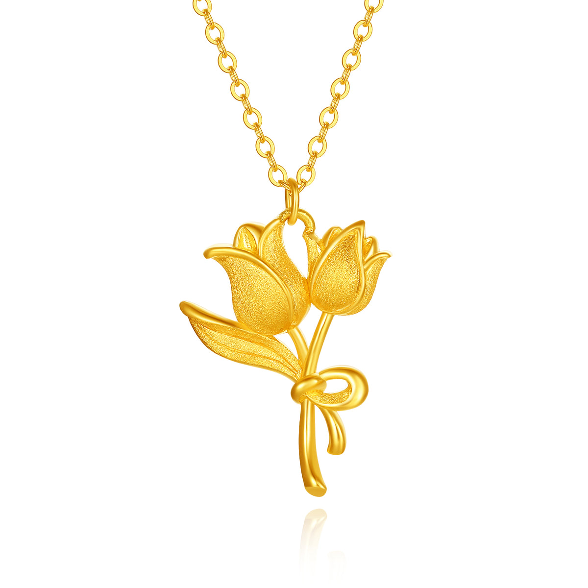 “Dream in the Garden” 24K Gold Chain Bracelet Flower 1.5-1.9g A0714995