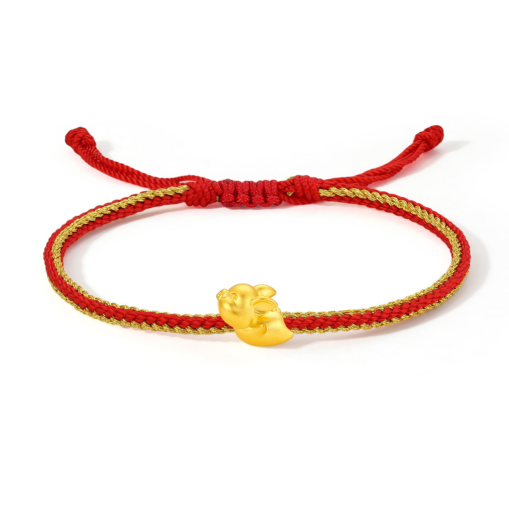 "Chinese Zodiac" 24K Gold String Bracelet Chinese Zodiac 0.3-0.5g