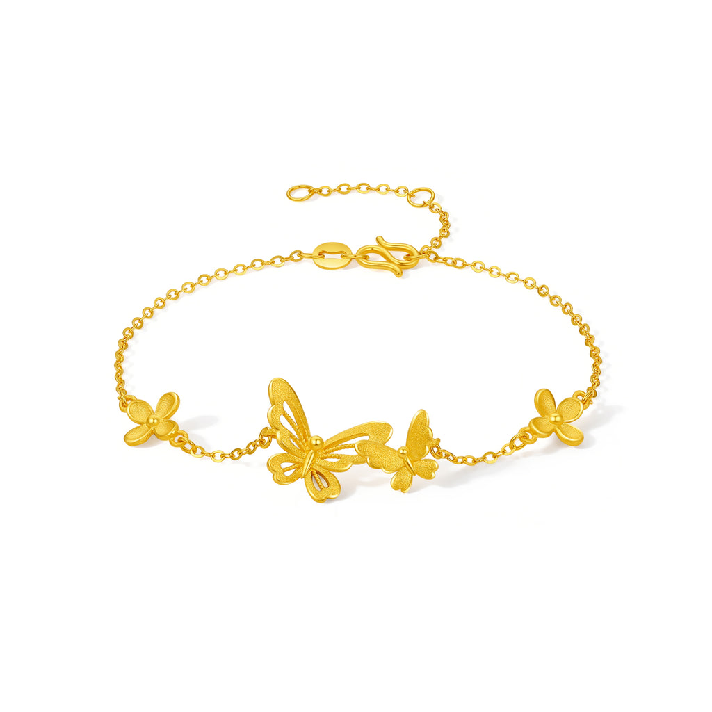 「公主婚禮」24K 黃金手鍊 蝴蝶 3.6-4 克 A0722096