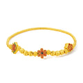 999 24K Gold Beaded Bracelet Flower 9-11g A1913513