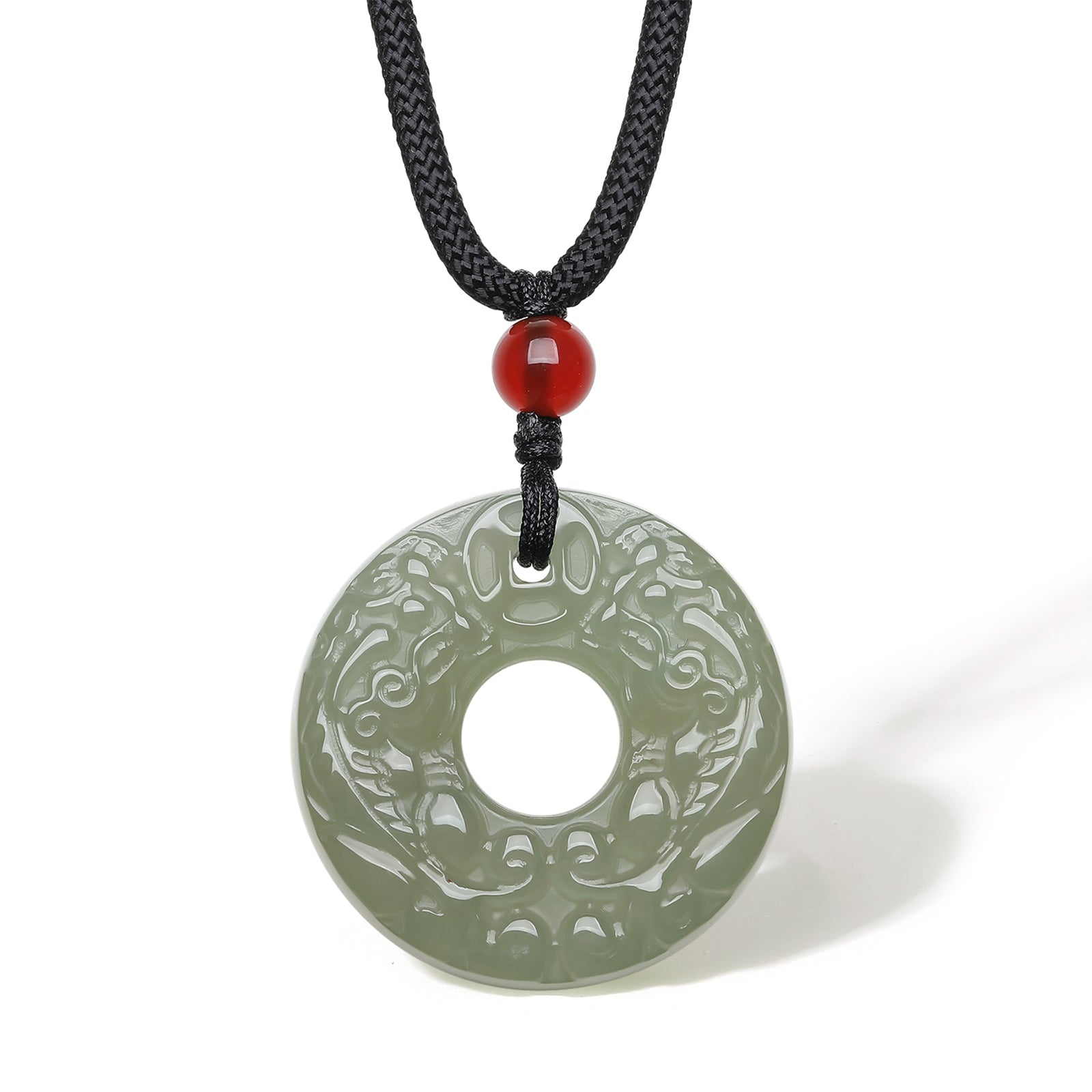 Pendant Hetian Jade Agate 6-6.5mm Peace Buckle Y0411881