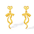 999 24K Gold Earrings Bow 2.4-2.7g A0914004