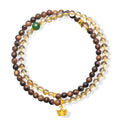 Jiuhua Mountain' 24K Gold Beaded Bracelet Citrine Heitian Jade Ksitigarbha's Implements J1915331