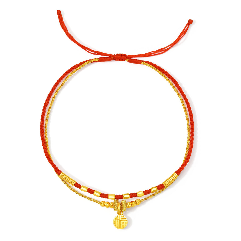 999 24K Gold String Bracelet Fu 1.04-1.44g A1714635