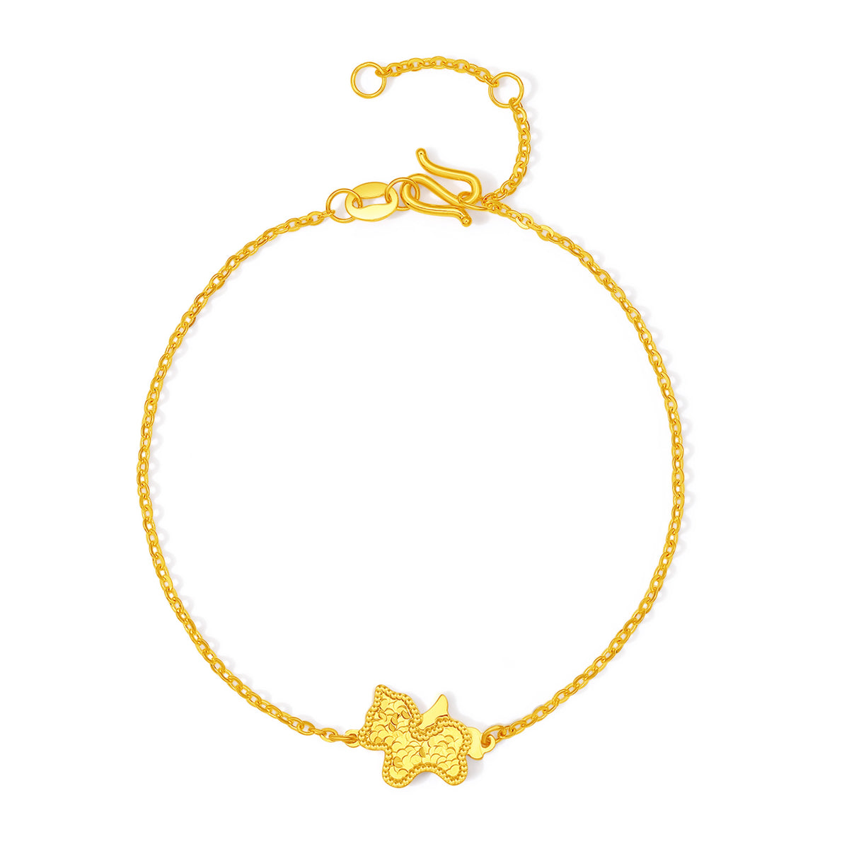 24K Gold Chain Bracelet Horse 2.3-2.6g A0715535