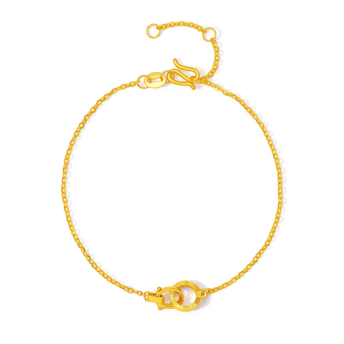 24K Gold Chain Bracelet Horseshoe 2.3-2.6g A0715541