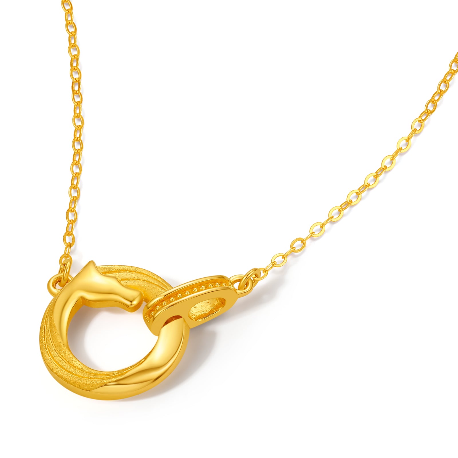 'Year of the Horse' 24K Gold Pendant Necklace Horse 3.4-3.8g 40cm-45cm A0623471