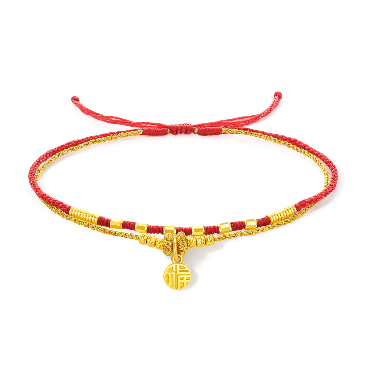 999 24K Gold String Bracelet Fu 1.04-1.44g A1714635