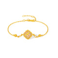 「華夏文化藏品 - 宋錦」24K金鏈手鍊鑽石花 3.28-5.28克 W0723493
