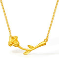999 24K Gold Pendant Necklace Flower 3-3.9g A0611679