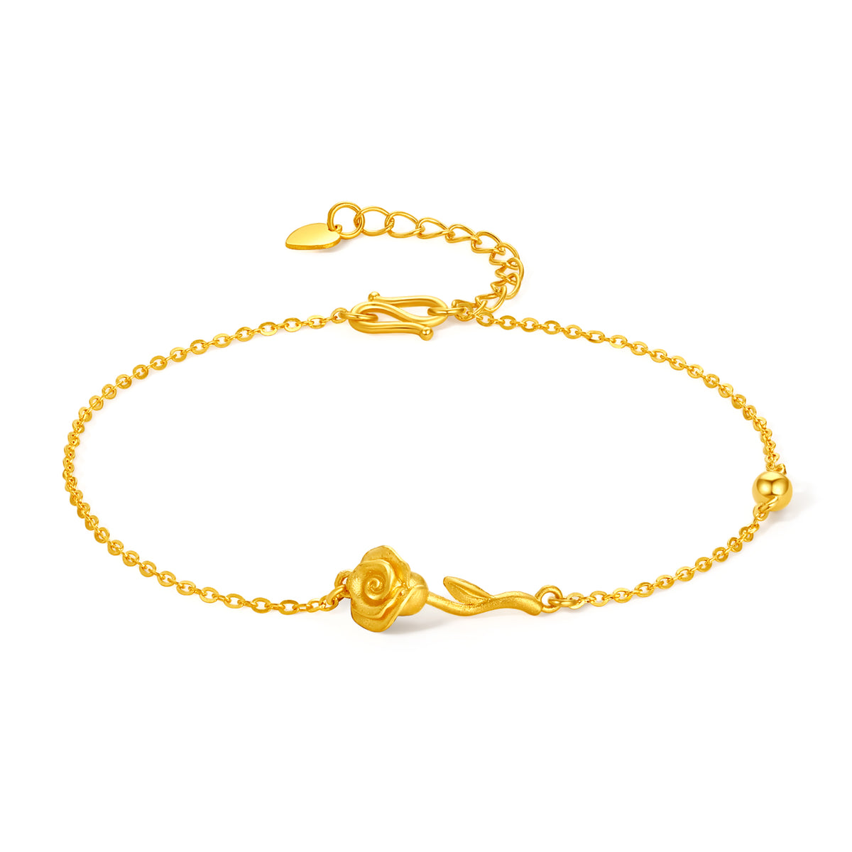 999 24K Gold Chain Bracelet Flower 1.8-2.6g A0711678