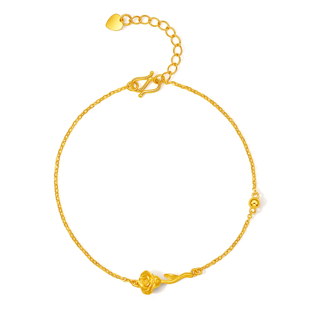 999 24K Gold Chain Bracelet Flower 1.8-2.6g A0711678