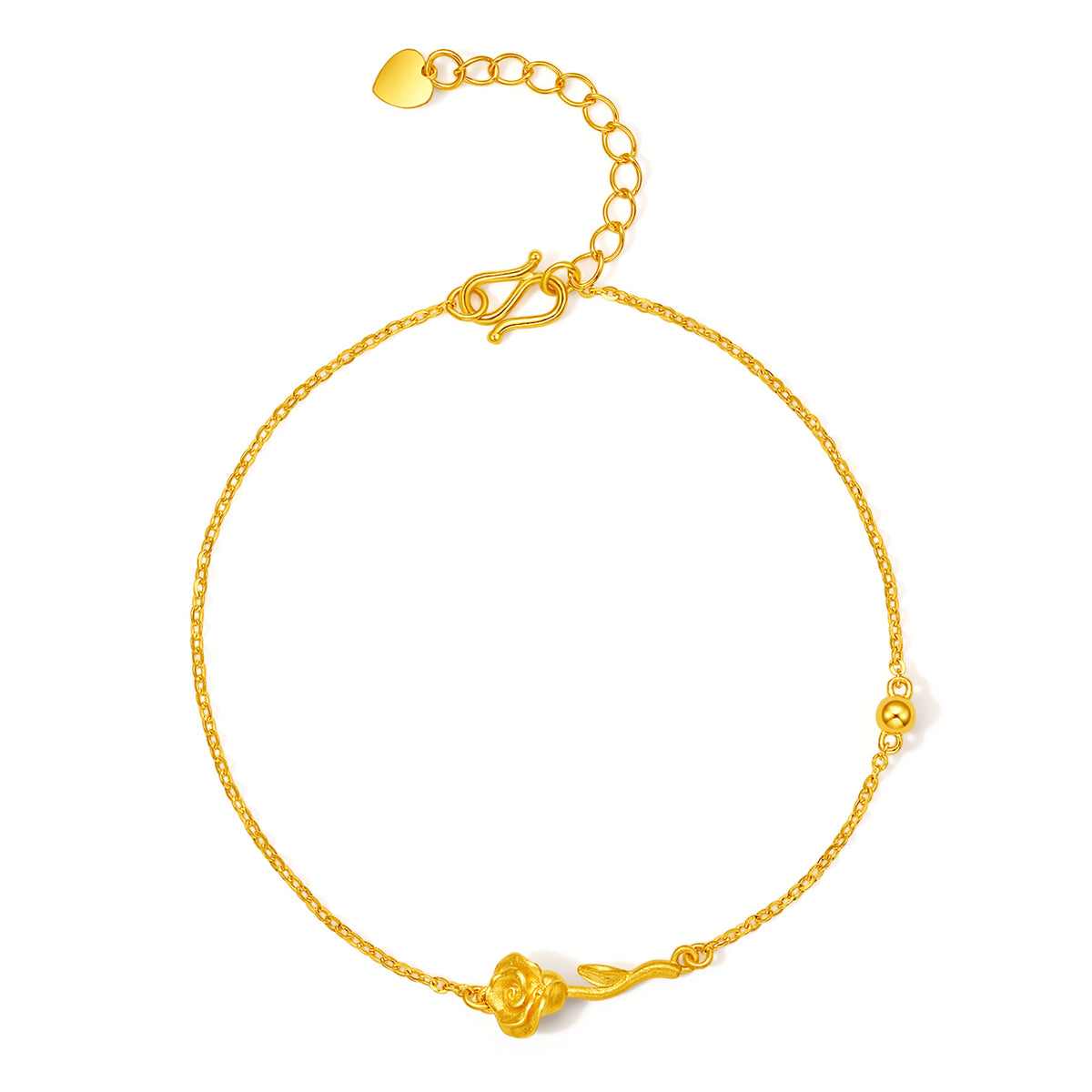 999 24K Gold Chain Bracelet Flower 1.8-2.6g A0711678