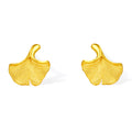 999 24K Gold Earrings Ginkgo leaf 0.9-1.2g A0914035