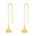 999 24K Gold Earrings Ginkgo leaf 1.5-1.9g A0914036