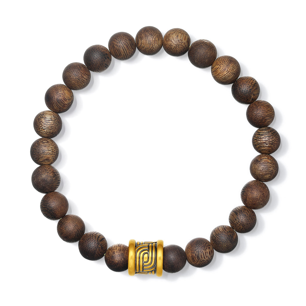 24K Gold Beaded Bracelet Agarwood 1.65-1.95g A1914913