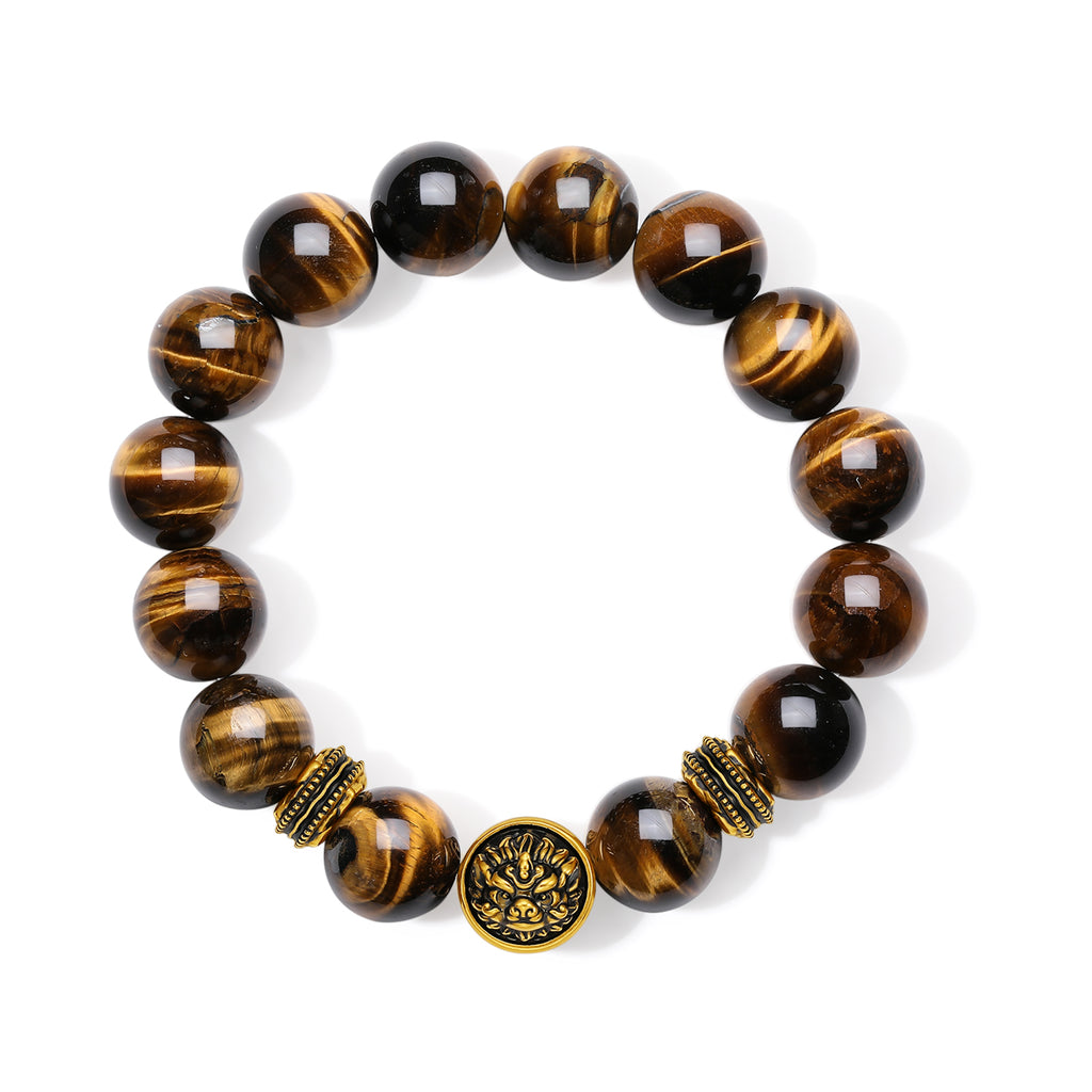 24K Gold Beaded Bracelet Tigerite 3.2-4.1g A1916089