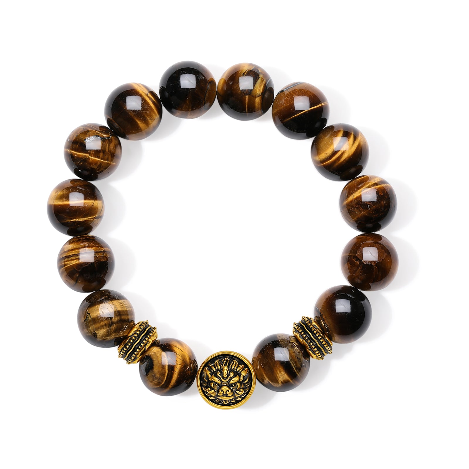 24K Gold Beaded Bracelet Tigerite 3.2-4.1g A1916089