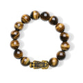 24K Gold Beaded Bracelet Tigerite Pixiu 1.4-1.8g A1916088
