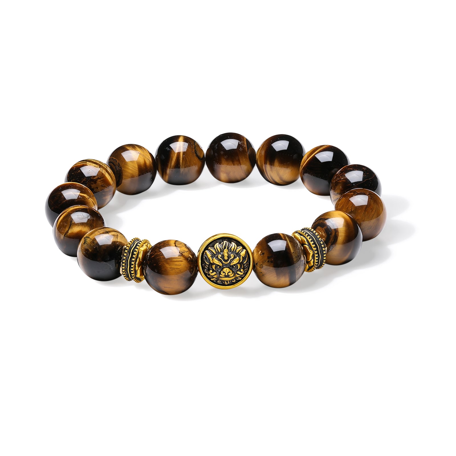 24K Gold Beaded Bracelet Tigerite 3.2-4.1g A1916089