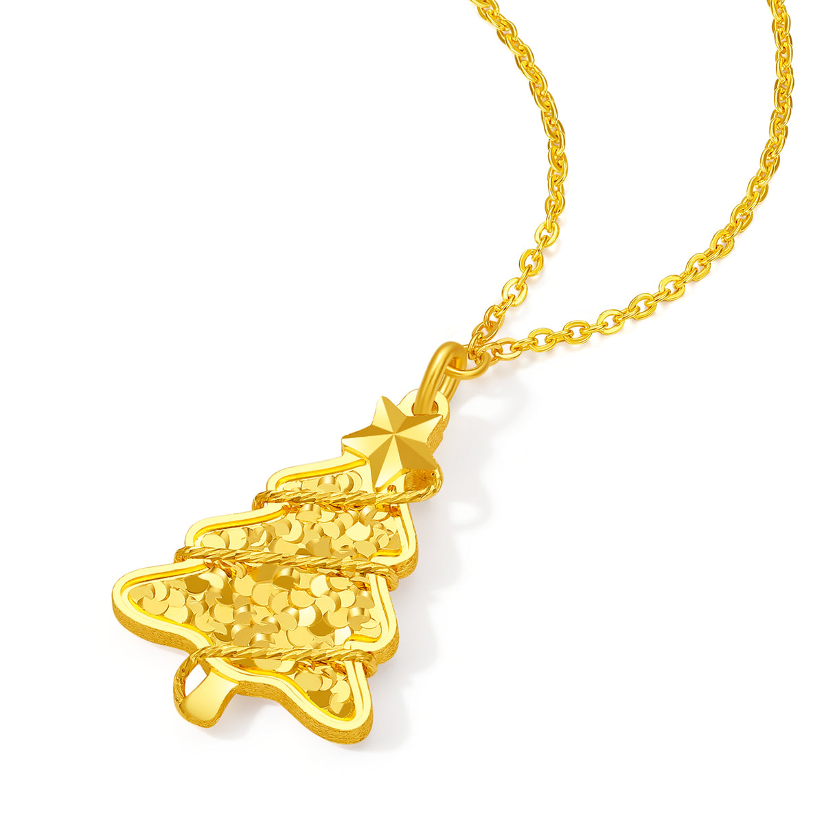 999 24K Gold Pendant Necklace Flower 3.65-4.25g A0614488