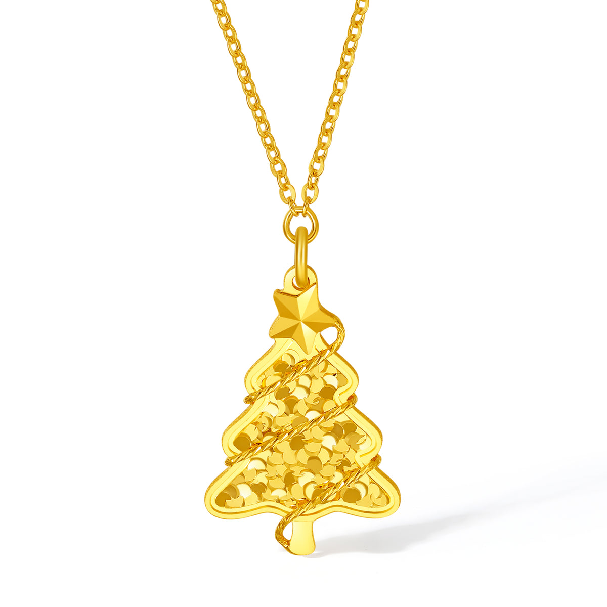 999 24K Gold Pendant Necklace Flower 3.65-4.25g A0614488