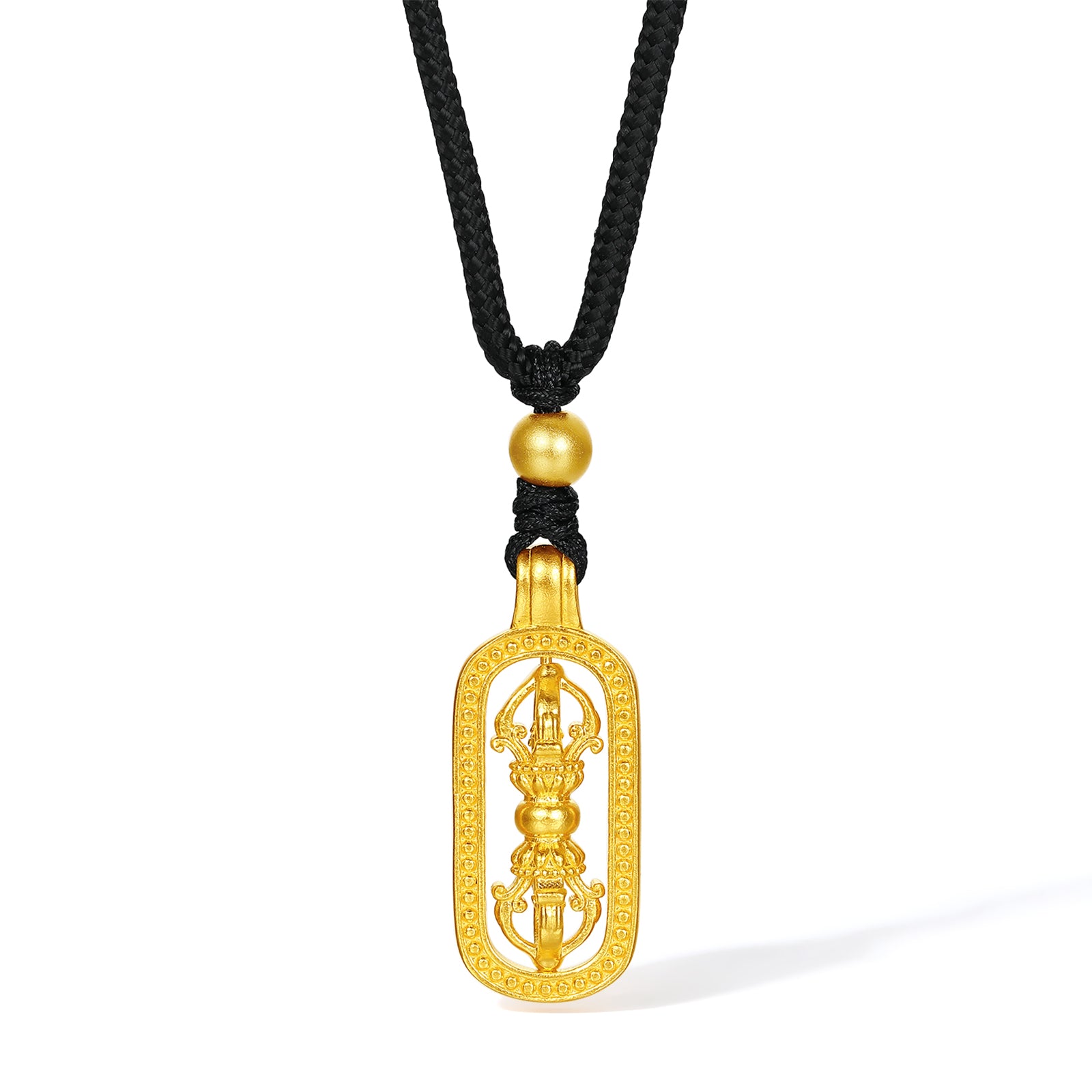 'Jiuhua Mountain' 999.9 24K Gold Pendant Necklace Vajra A0414660