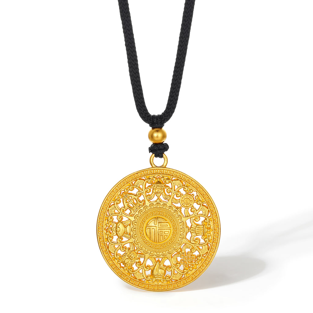 「古董金」999.9 24K金吊墜項鍊 16-17克 A0413186