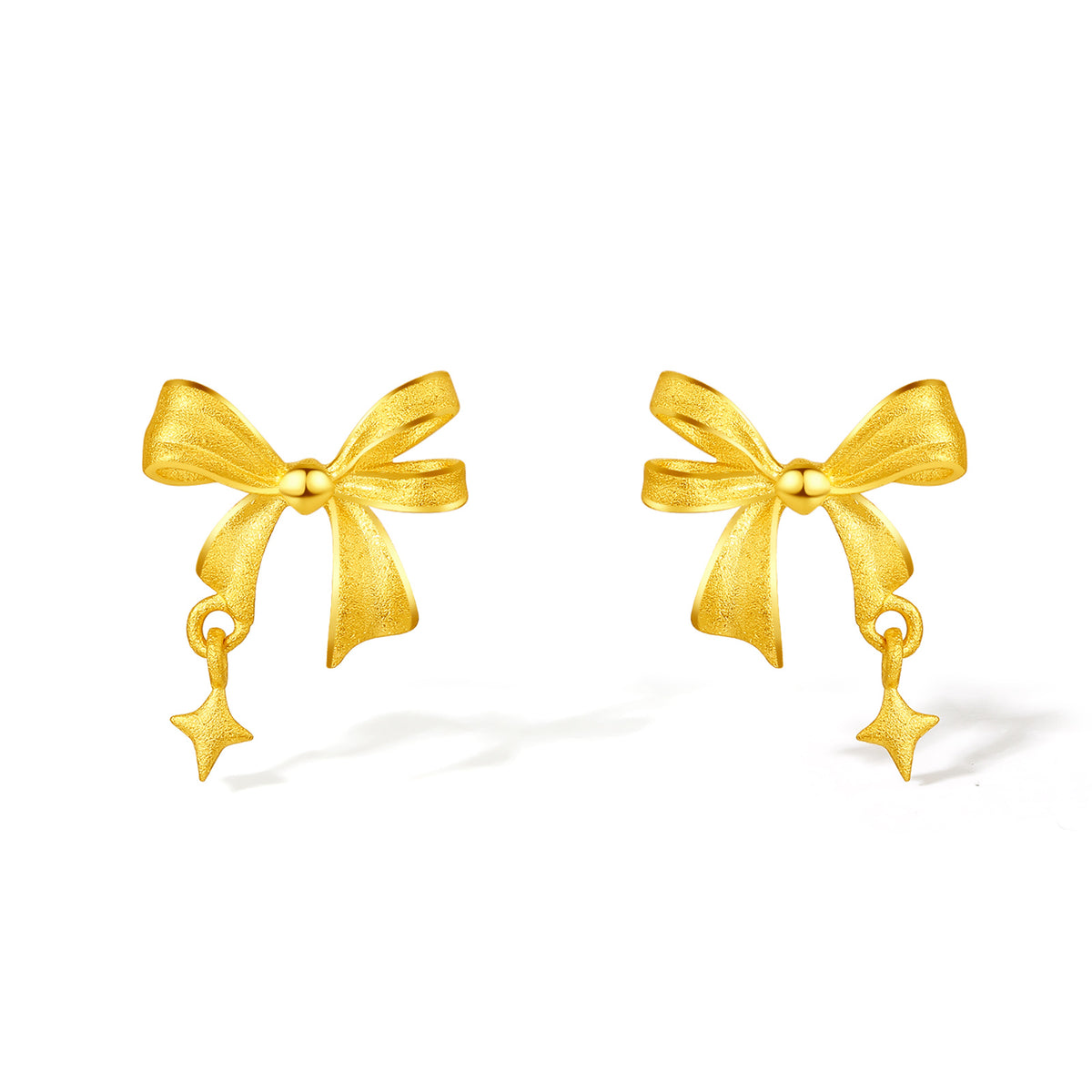 "Cute&Cool" 999 24K Gold Earrings Bow 1.2-1.5g A0912000
