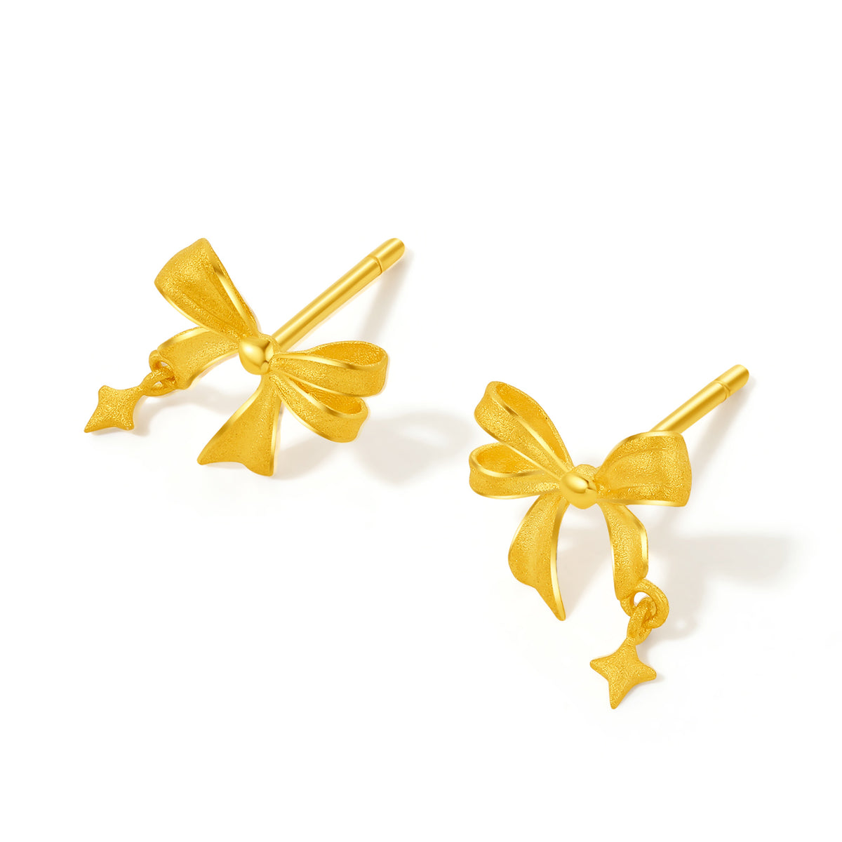 "Cute&Cool" 999 24K Gold Earrings Bow 1.2-1.5g A0912000