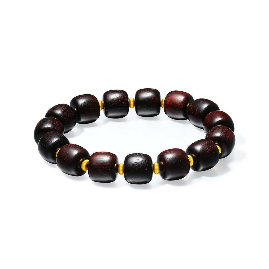 24K Gold Beaded Bracelet Sandalwood 0.75-1g A1920995