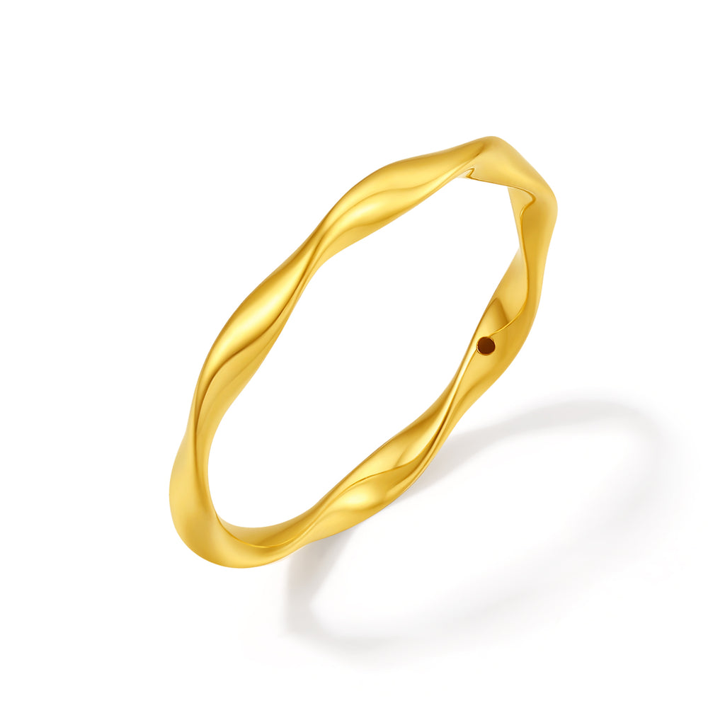 24K Gold Ring Mobius strip 0.5-1.1g A0122973