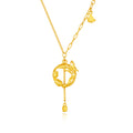 “Dream in the Garden” 24K Gold Pendant Necklace Flower 4-4.3g A0614956