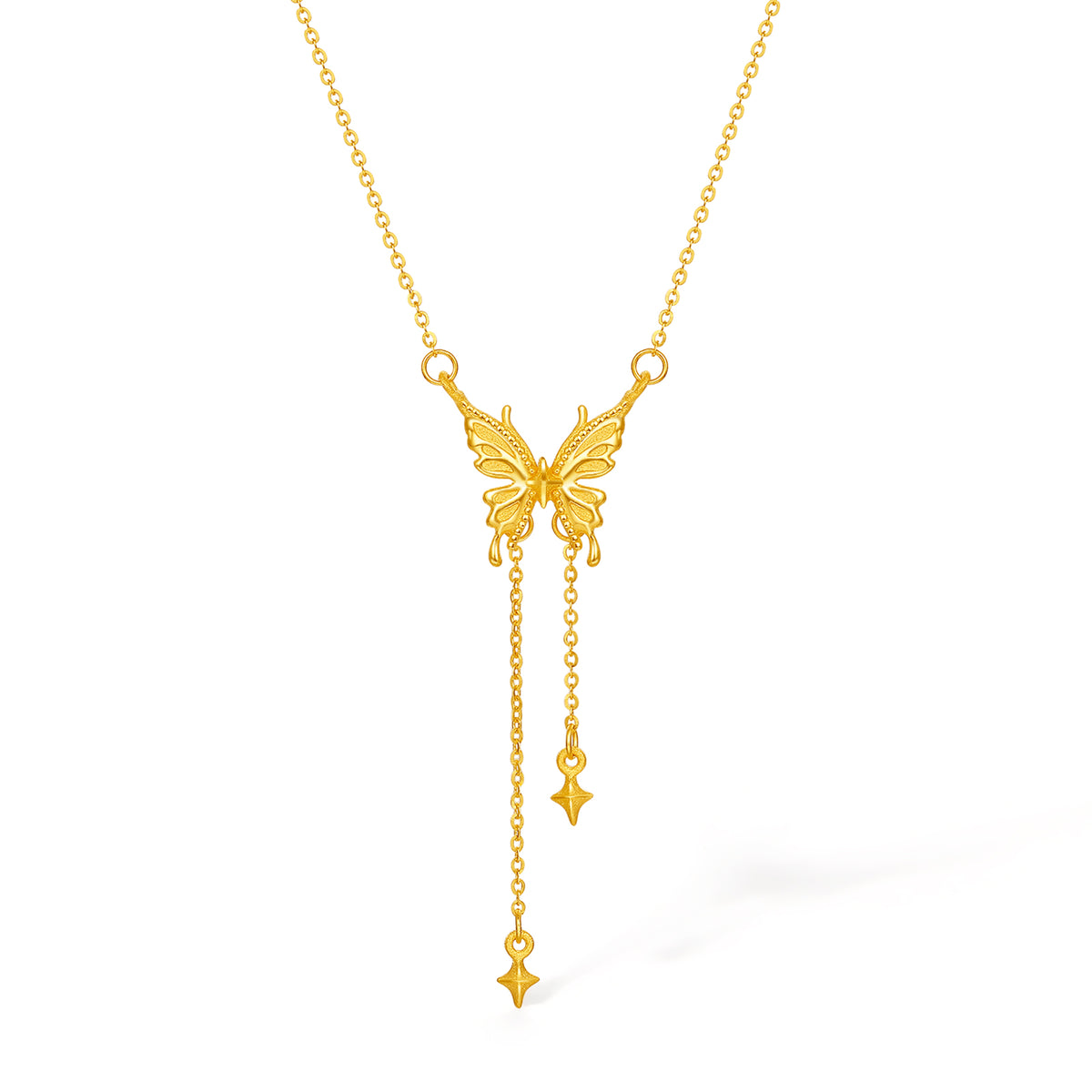 999 24K Gold Pendant Necklace Butterfly 4.3-4.6g A0613728