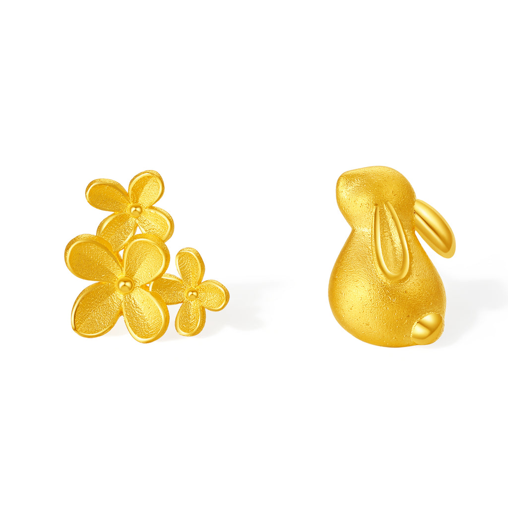 999 24K Gold Earrings Flower 1.61-2.01g A0913964