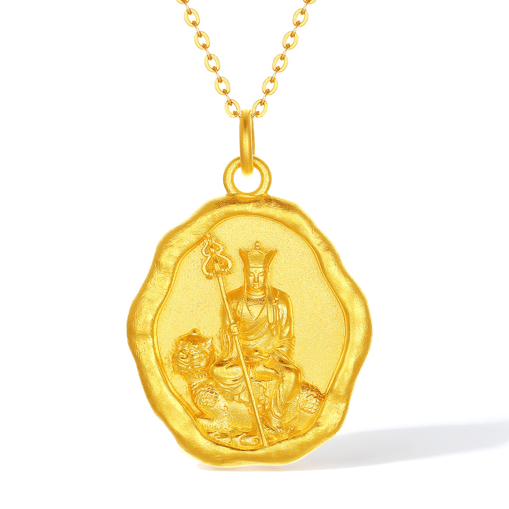 'Jiuhua Mountain' 999.9 24K Gold Pendant Ksitigarbha Bodhisattva A0415249