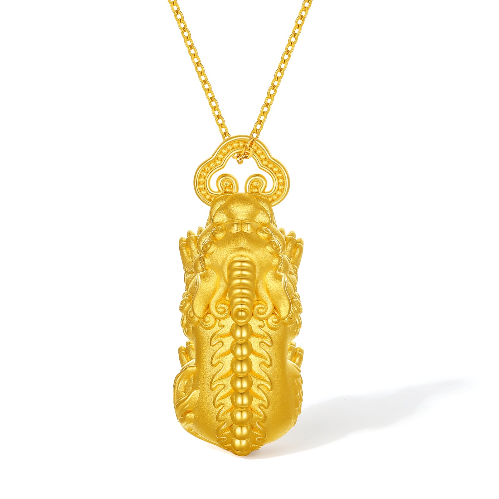 "Jiuhua Mountain" 24K Gold Pendant Ksitigarbha's Mount Diting A0415258