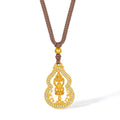 'Jiuhua Mountain' 999.9 24K Gold Pendant Necklace Diamond Vajra V0415274