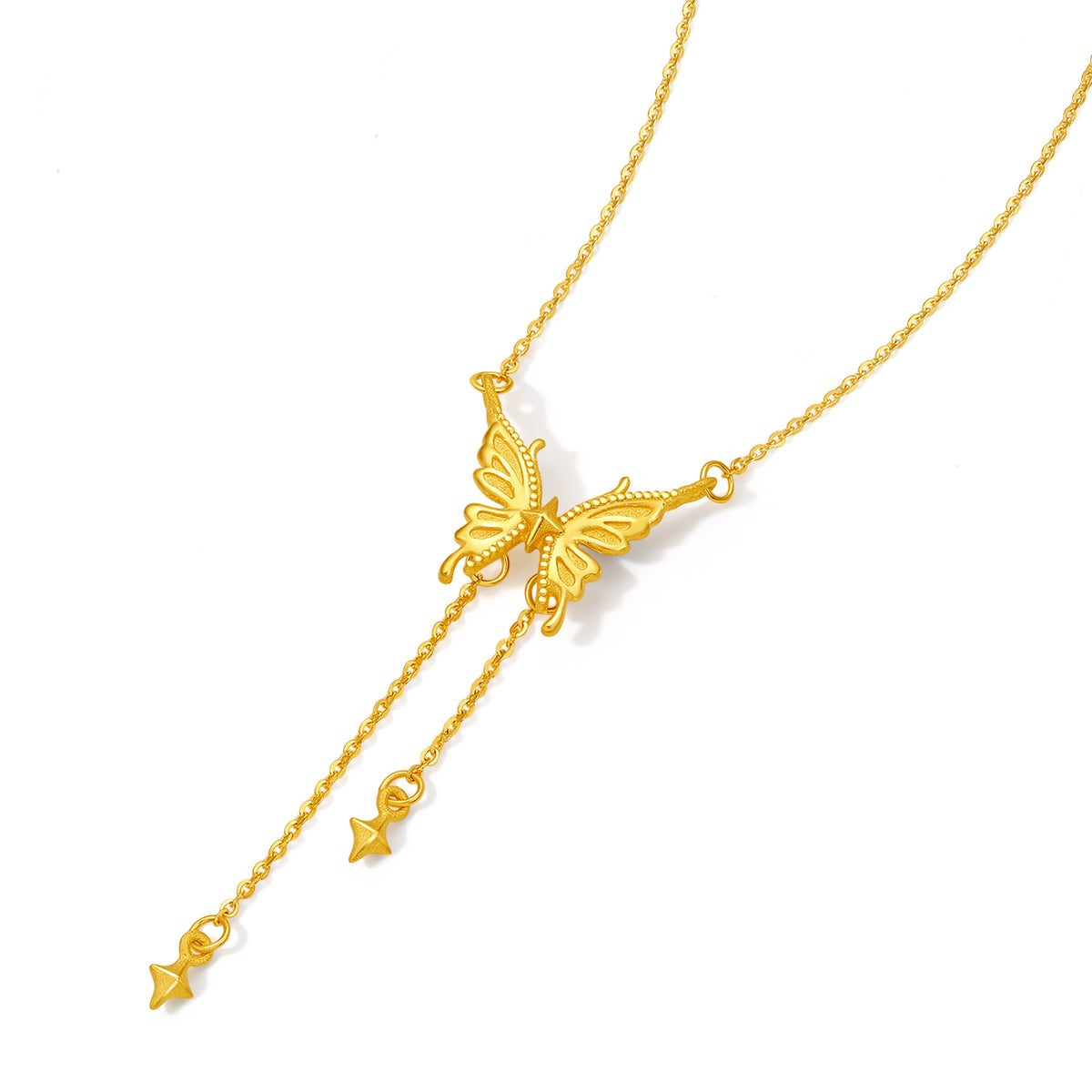 999 24K Gold Pendant Necklace Butterfly 4.3-4.6g A0613728