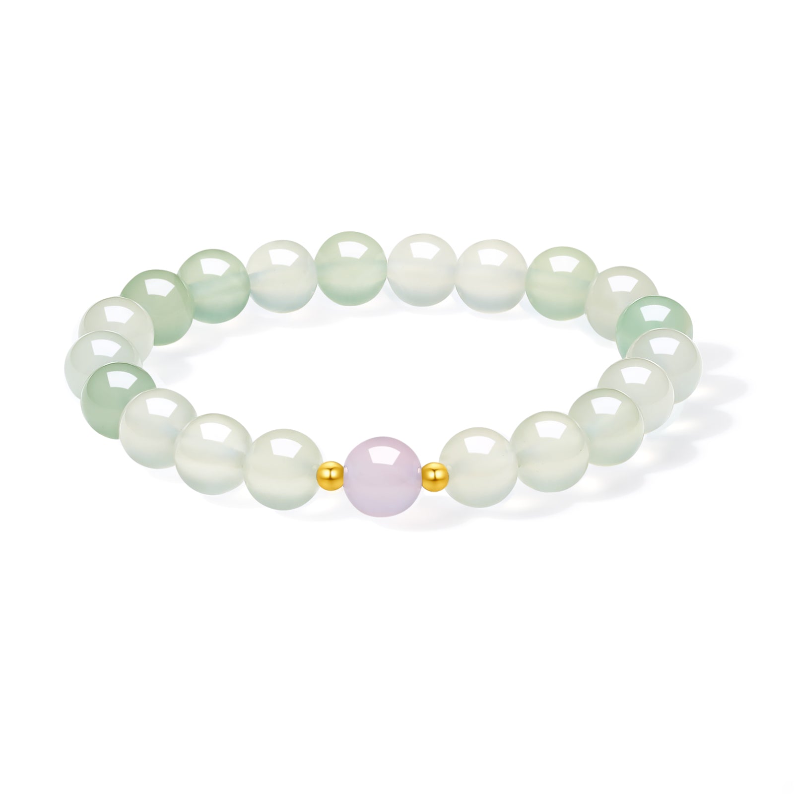 18K Gold Beaded Bracelet Chalcedony 0.03-0.05g J1915936