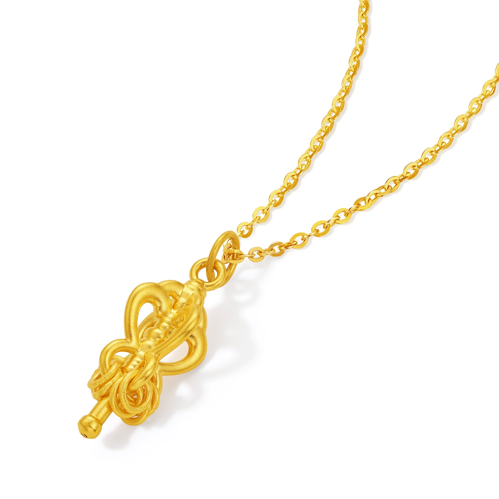 'Jiuhua Mountain' 24K Gold Pendant Vajra A0415254
