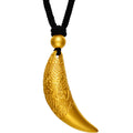 'Antiquity Gold' 999.9 24K Gold Pendant Necklace Crescent Moon 24-26g AA044176