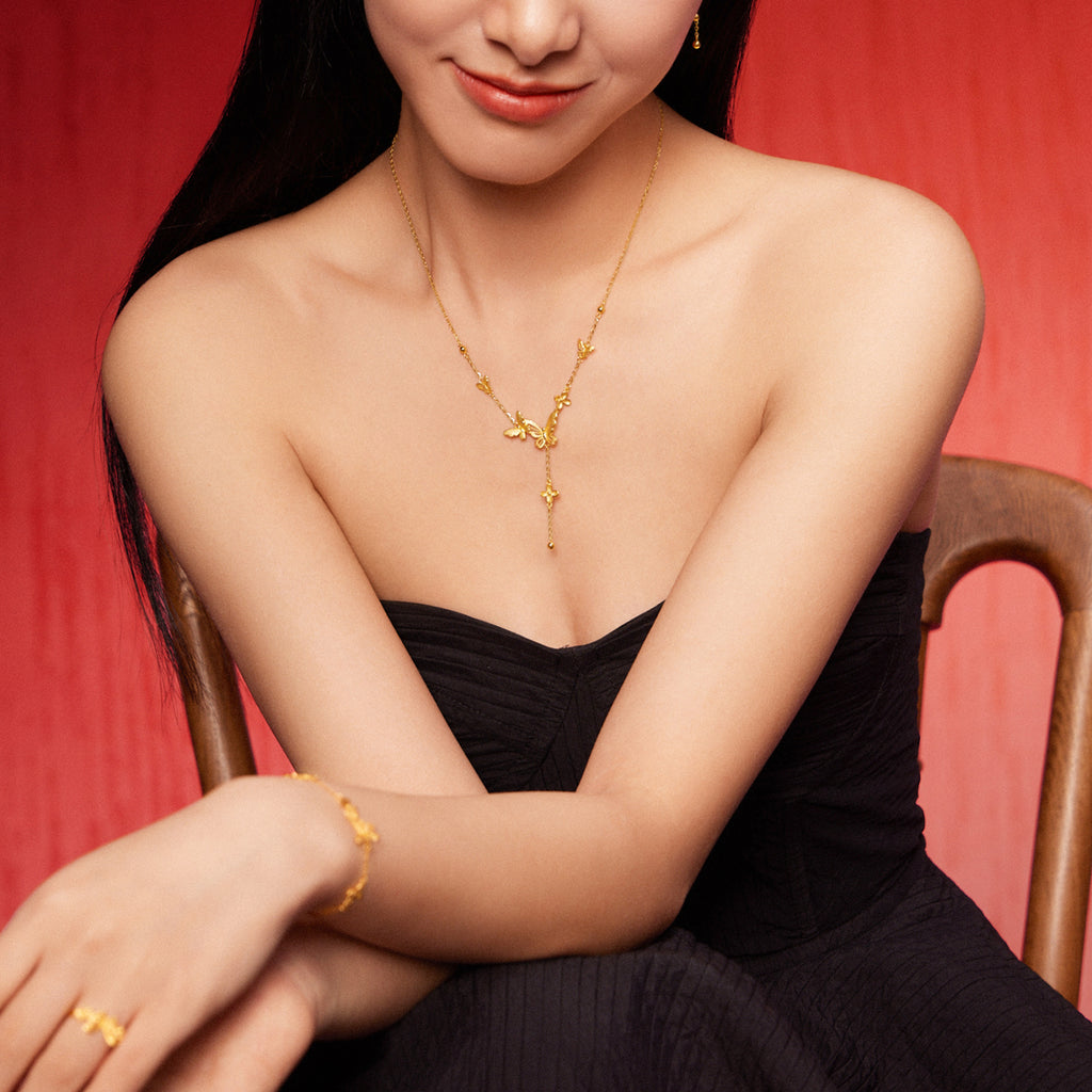 「公主婚禮」24K 黃金手鍊 蝴蝶 3.6-4 克 A0722096