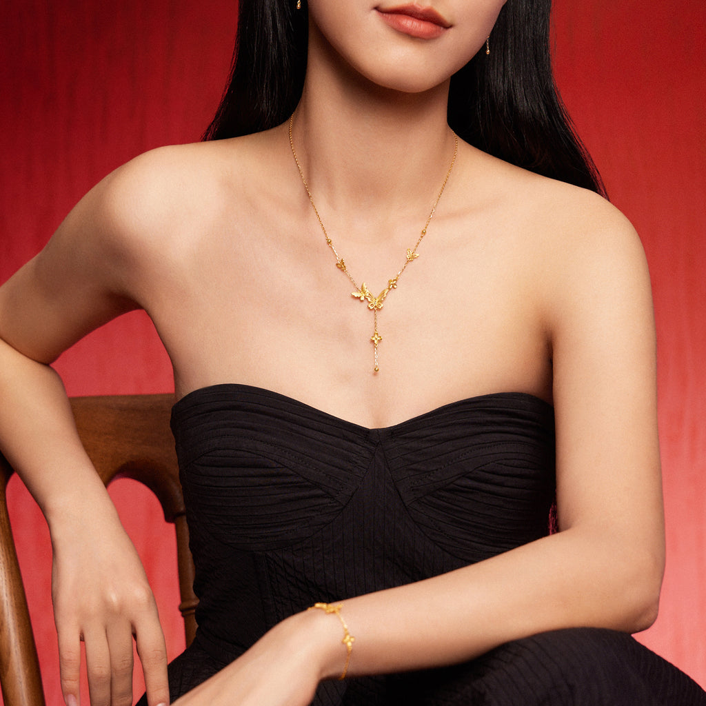 「公主婚禮」24K 黃金手鍊 蝴蝶 3.6-4 克 A0722096